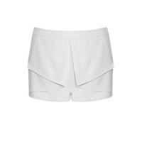 White Fold Front Shorts