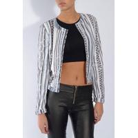 White Sequin Stripe Jacket