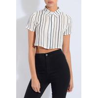 white and black stripe shirt