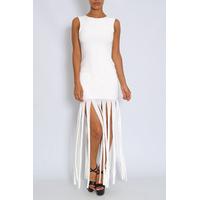 White Fringe Maxi Dress