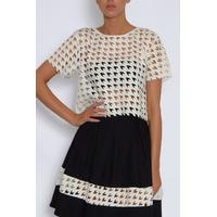 White Laser Cut Crop Top