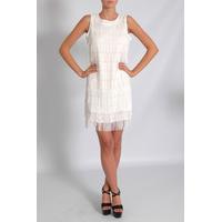 White Fringe Flapper Dress