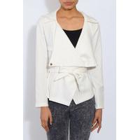 White Waterfall Biker Jacket