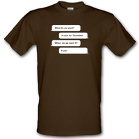 What Do We Want? A Cure For Tourettes! male t-shirt.