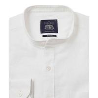 white linen blend slim fit casual shirt l standard savile row