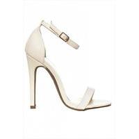 White Strappy Peep Toe Sandals