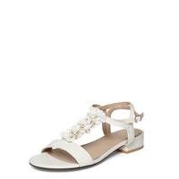 White Ruffle Sandals, White