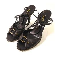 Whistles Size EU 36 (UK 3.5) Midnight Black Leather Ankle Tie Peep Toe Heels