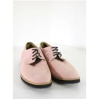 Whistles Size UK 6 Marshmallow Pink Suede Brogues With Contrast Black Laces (EU 40)