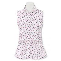 White Pink Bird Semi-Fitted Sleeveless Shirt Sleeveless 10 - Savile Row