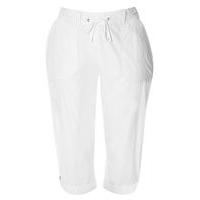 white cotton crop trousers white