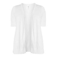 White Short Sleeve Cardigan, White