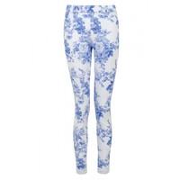 WHITE BLUE FLORAL JEGGING