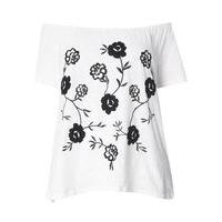 white premium embroidered gypsy top white