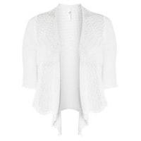 white fine knit shrug white