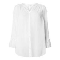 white frill sleeve shirt white