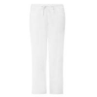 White Linen Blend Trousers, White