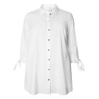 White Tie Sleeve Shirt, White