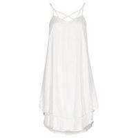 White Cross Detail Neck Shift Dress