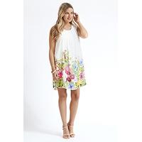 White Summer Floral Tunic Dress