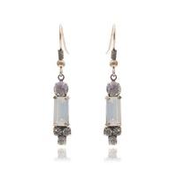 White Art Deco Earrings