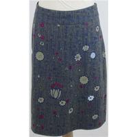 White Stuff size 12 grey mix embroidered skirt