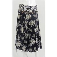 Whistles Size 8 Black and Cream skirt with Metal Decorations and Fringing