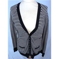 whistles 26 bust black and white striped cardigan