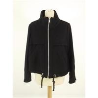 Whistles Size 14 Black Wool Felt A Line Swing Jacket with rope cord detailing