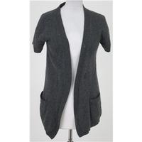 Whistles, size M dark grey short sleeved cashmere cardigan