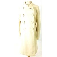 Whistles Size 12 Cream Double Breasted Winter Coat
