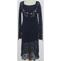 whistles size s navy blue crochet dress