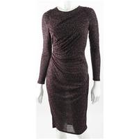 Whistles Size 6 \'Selma\' Burgundy Animal Print Jersey Wool mix dress