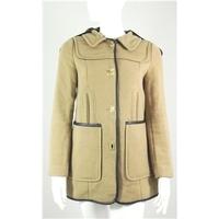 whistles francine size 6 camel and navy wool blend hooded duffle coat