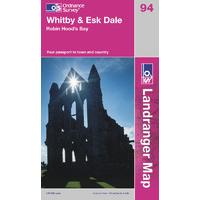 whitby esk dale os landranger active map sheet number 94