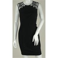 Whistles, size 8 black cocktail dress with lattice shoulders
