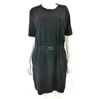 Whistles Size 12 Black 2 in 1 Part Silk Dress