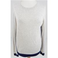 Whistles Size 16High Quality Soft and Luxurious Cashmere Blend Navy Blue And White Jumper