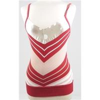 Whistles Size 4-6 100% Cotton & Silk Red & Cream Vest Top