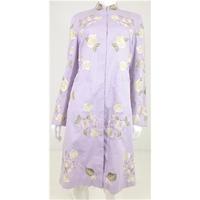 Whistles Size 14 Lilac Lightweight Coat With Embroidered Floral Pattern
