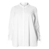 white poplin tie sleeve shirt white