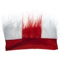 White & Red England Head Band With Hair