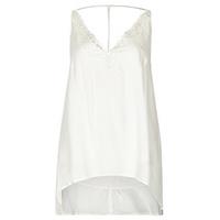 White Embroidered Flowers Vest Top