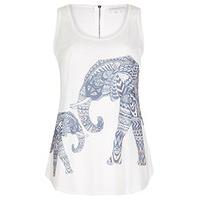 white grey elephant print vest top