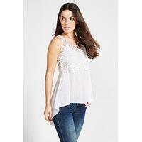 white floral lace vest top