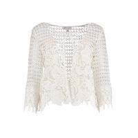 White Floral Guipure Lace Cardigan