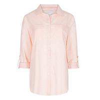 white amp coral thin stripe print shirt