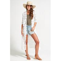 White Daisy Lace Longline Kimono