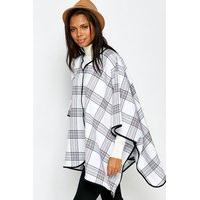 White Check Poncho