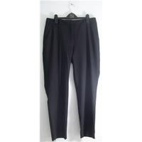 whistles straight leg plain black stretch trousers uk size 12 euro siz ...